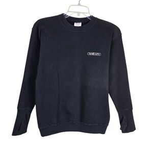 Vtg 80s Handcuffs Sweatshirt Unisex XL Black Skater Grunge USA Made Thumbholes